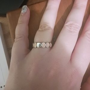 Enamel pink heart ring